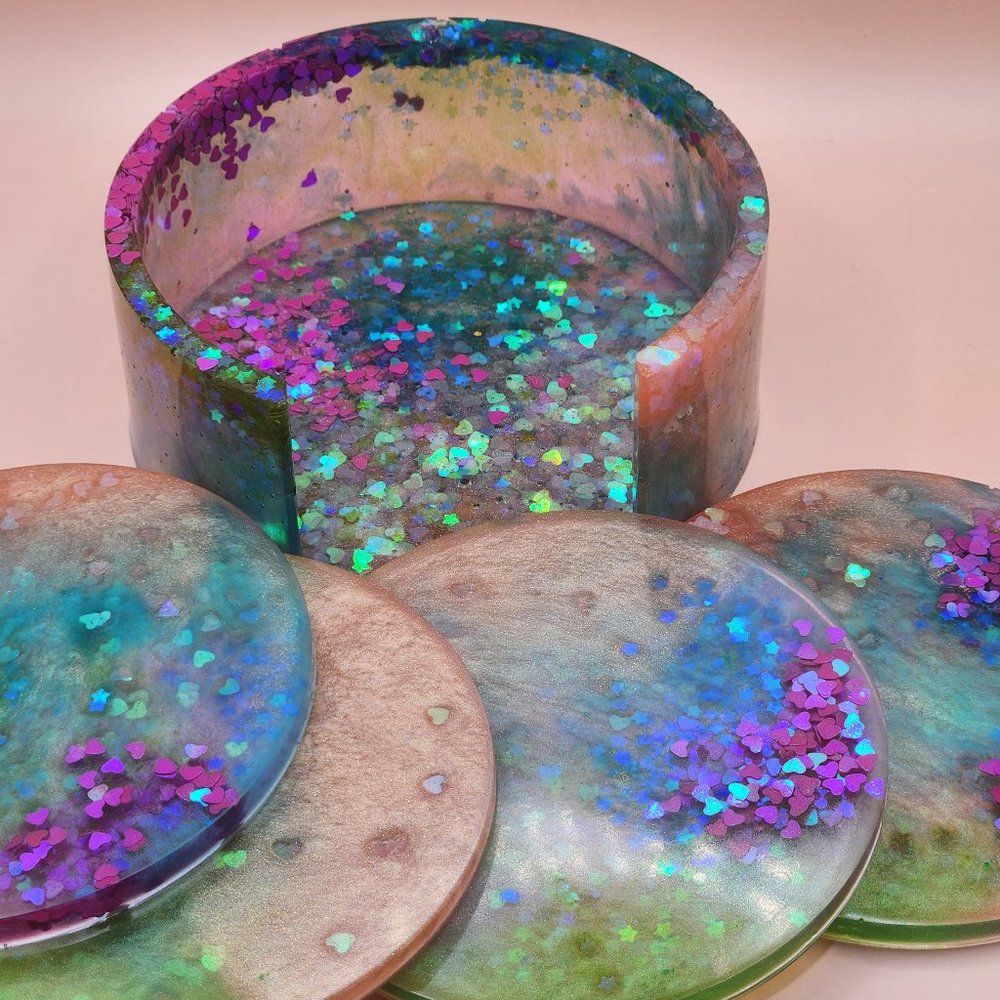 *DISCOUNTED SHIPPING* Multicolored Coaster Set